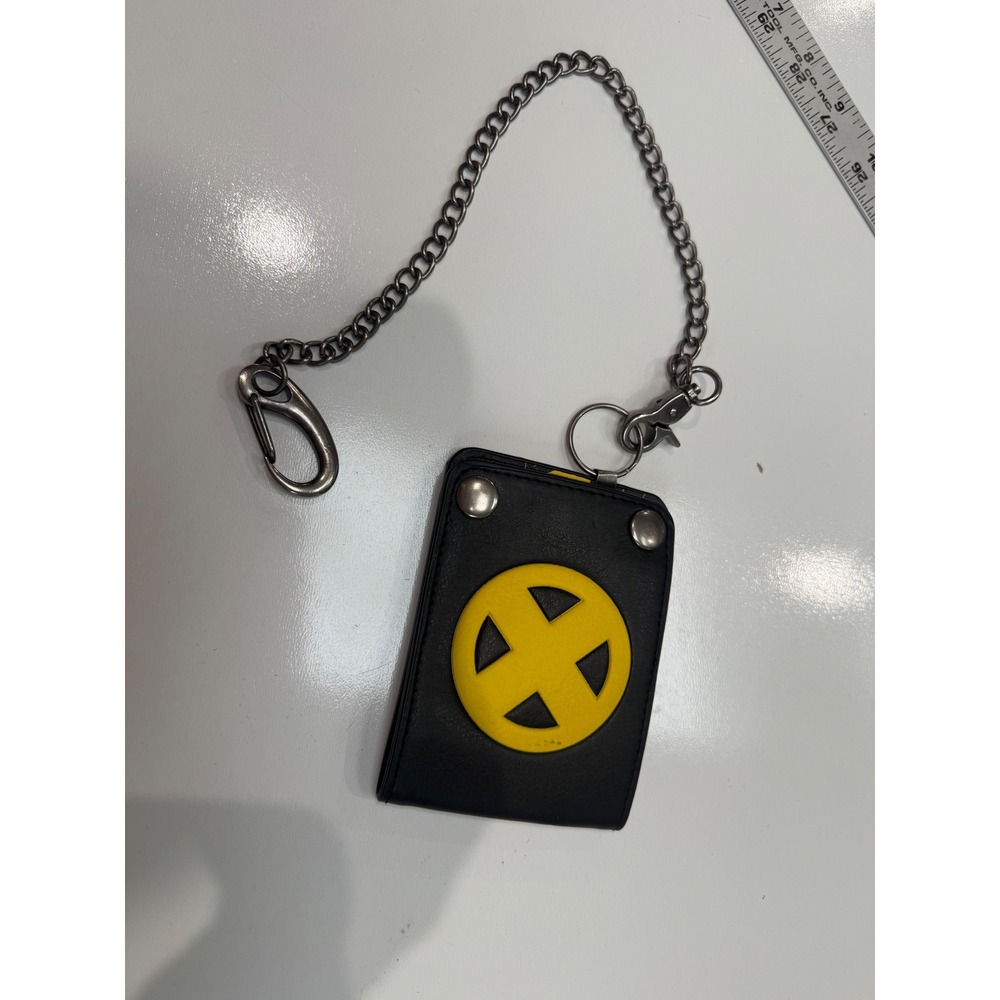 Marvel Comics Uncanny X-Men Bifold Chain Wallet Black Yellow Comic Book Graphic